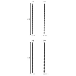 Hidden Desire Lot de 4 Tiges d'urètre Advanced Dilator 30 cm - Diamètre 7 à 10mm